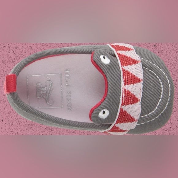 Rosie Pope Infant Embroidered I See You Espadrille Shoes 0-3 Month|Gray Red - Picture 11 of 16
